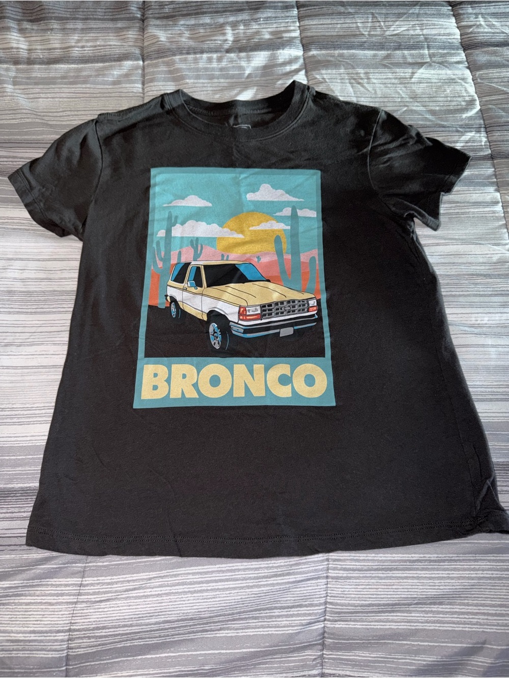 Ford Black Graphic Bronco Tee with Sunset Print